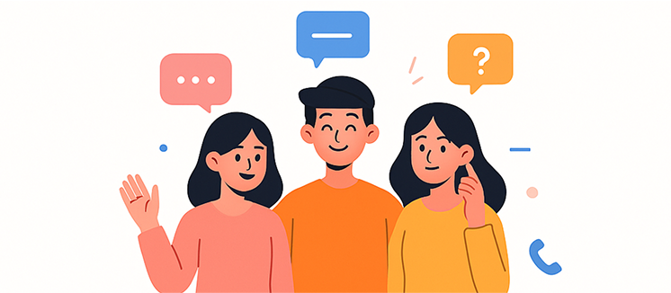 Contact up picture with 3 people